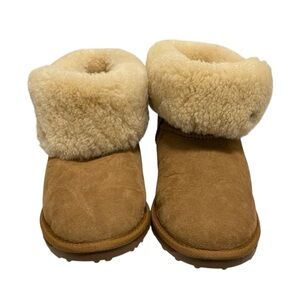 Emu Solid Tan Leather Fur Lining Ankle Boots